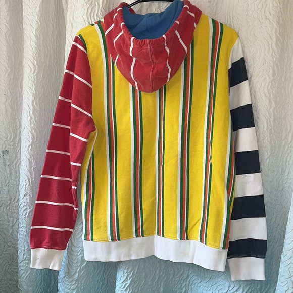 Men’s Multicolored Stripped Tommy Hilfiger Hoodie Hooded Sweatshirt - Picture 5 of 5